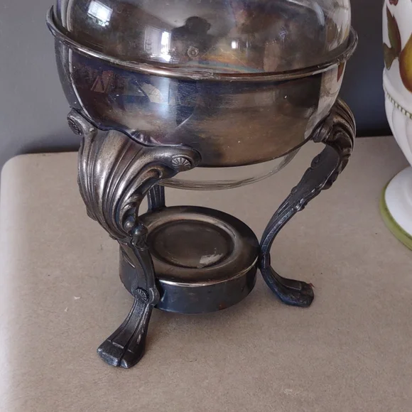 Antique Silver Plate And Glass Wine or Water Carafe - Picture 4 of 7